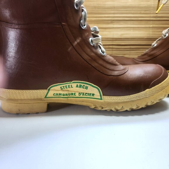 Vintage Miner Rubber Boots Hunting Boots Men's 8 Lace up Steel Arch - Picture 10 of 16